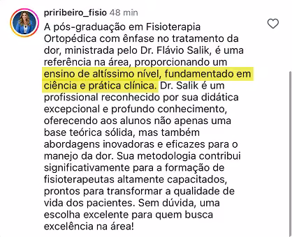 Depoimento de aluno do Método Salik
